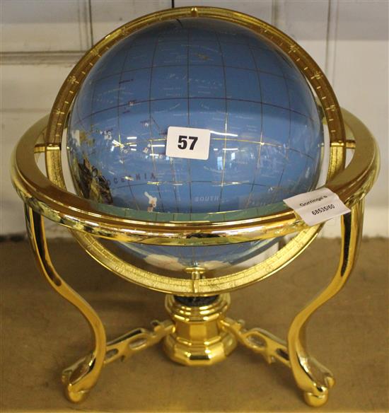 Small gemstone globe of the world
